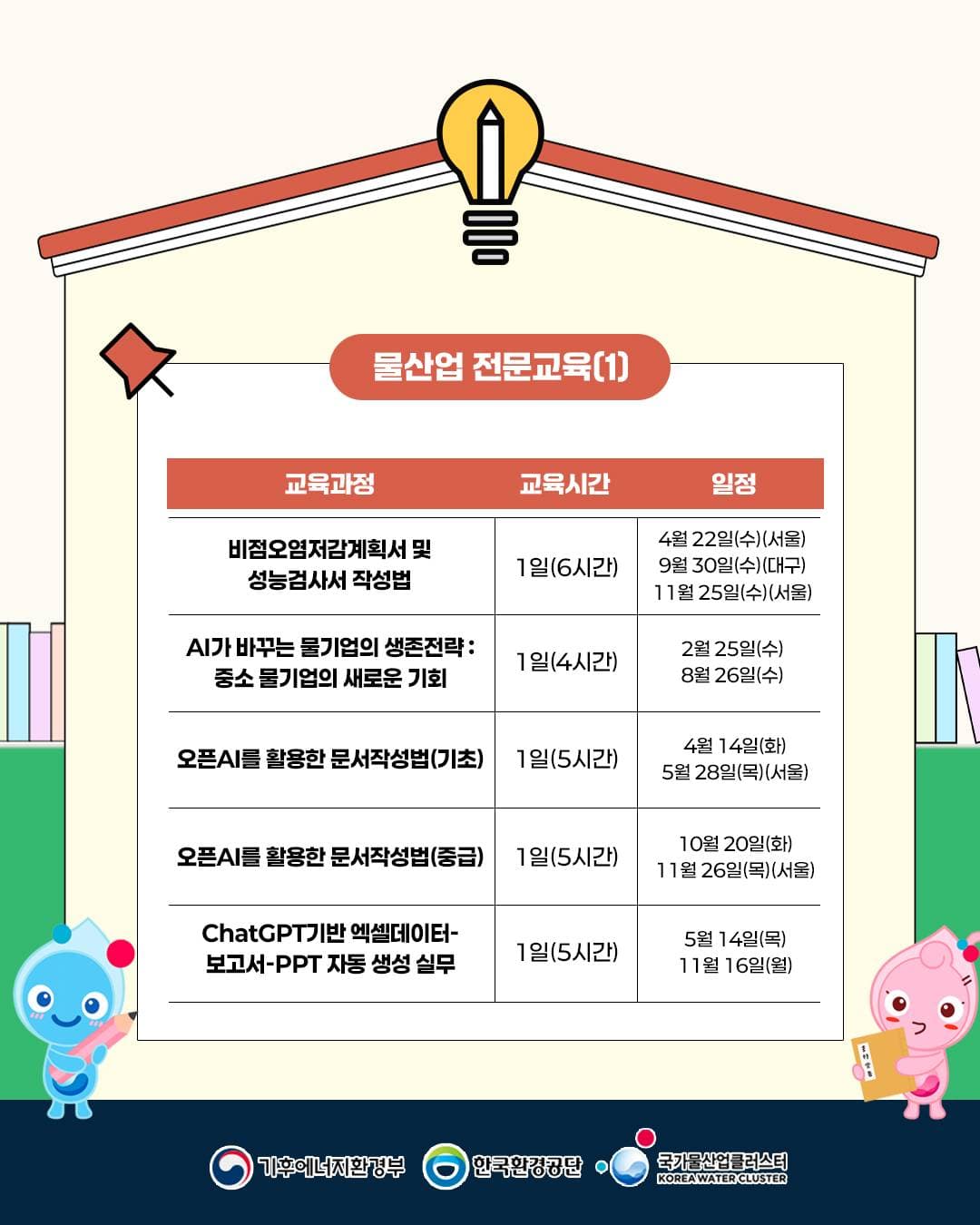 2026년 물기업 재직자 양성 무상 교육 과정 원문 공고문 3